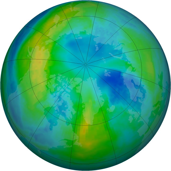Arctic ozone map for 23 October 1985